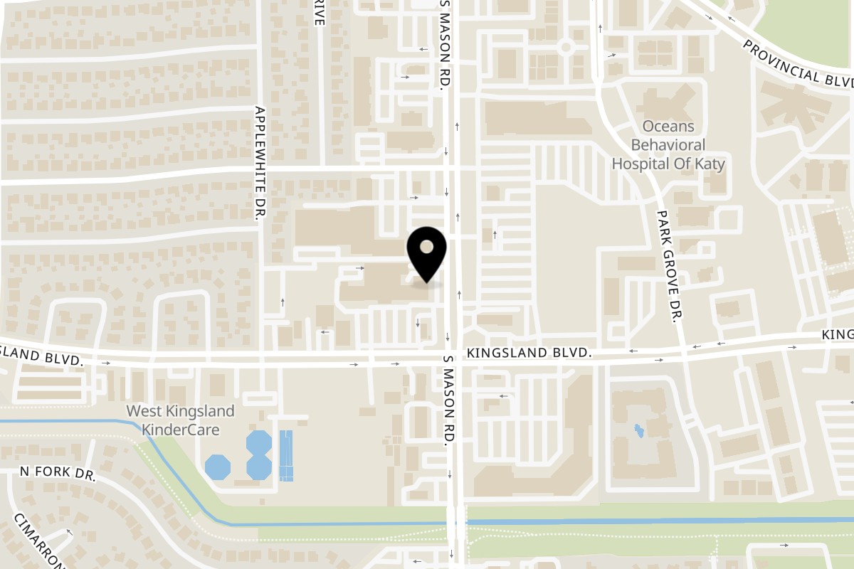Map showing the location of Wingspot Chicken & Fish on 530 S Mason Rd in Katy
